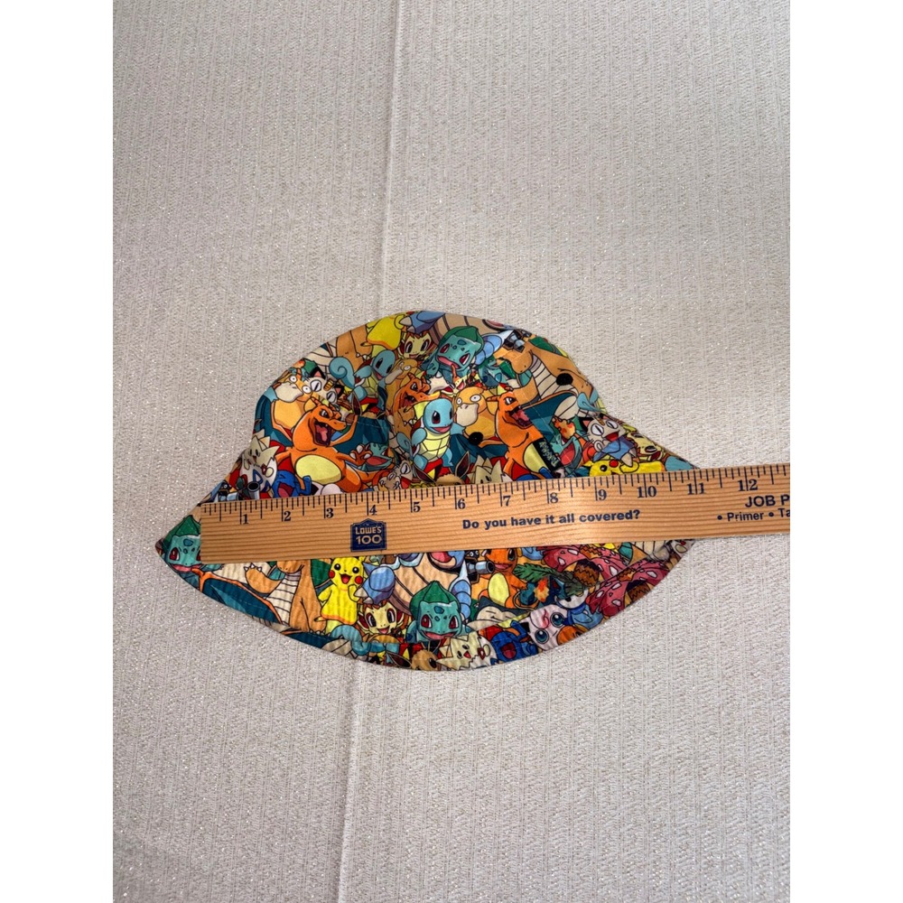 Pokemon Bucket Hat OS Multicolor Excellent All Over Print Pikachu Charizard Hat - Picture 4 of 8
